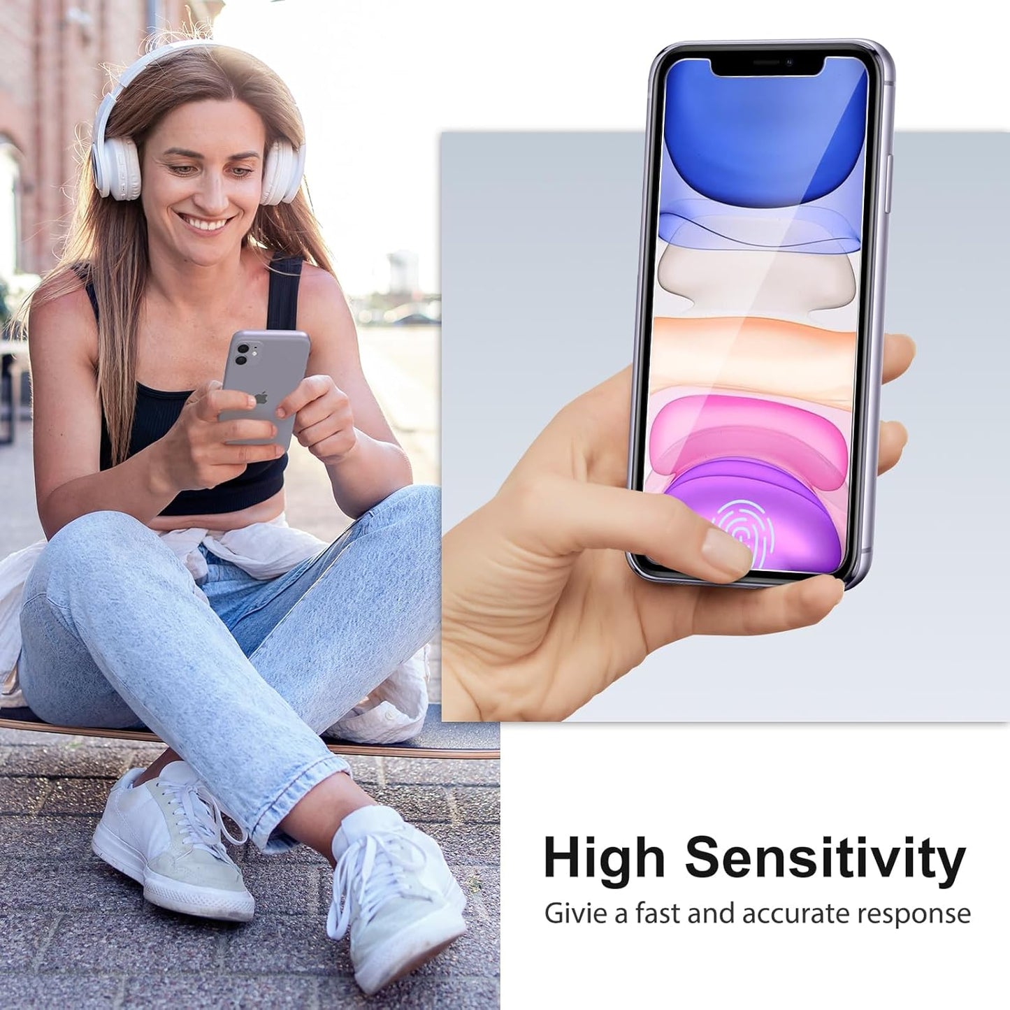 SPARIN Screen Protector Compatible with iPhone 11 / XR 6.1 inch, 4 Pack HD Clear 9H Tempered Glass Anti-Scratch and Case Friendly
