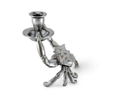 Arthur Court Aluminum Metal Crab Candle Holders/Candlestick - Perfect for Outdoor Table or Ocean/sea décor Quality Durable Silver Metal 5.5 inch Tall