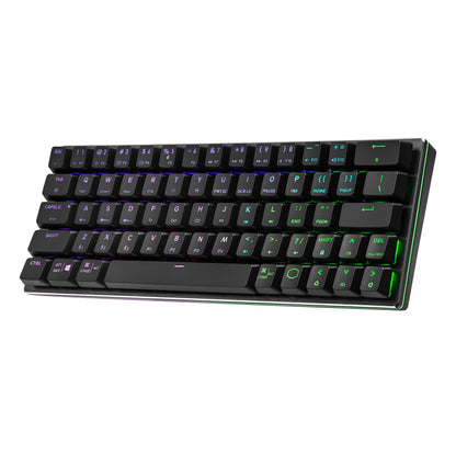 Cooler Master SK622 60% Wireless Bluetooth Space Gray Mechanical Low Profile Gaming Keyboard, Click Blue Switches, Customizable RGB, Ergonomic Design, Mac/Windows, QWERTY (SK-622-GKTL1-US)