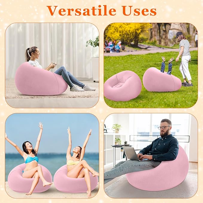 Realspring Inflatable Bean Bag Chairs Outdoor Blow up Camping Chairs Inflatable