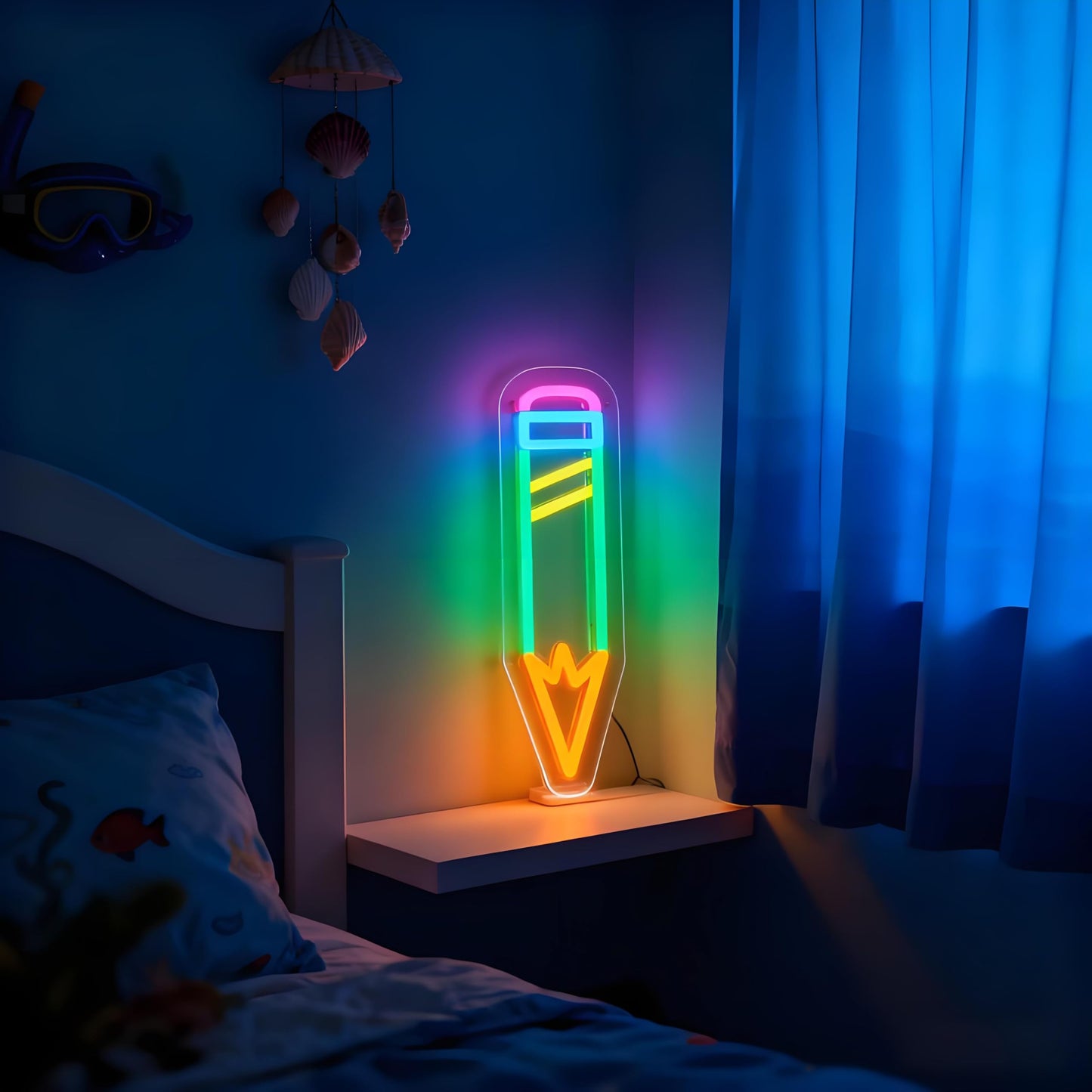 Neonawall Pen Neon Sign for Wall Decor Students Light Up Led Sign Birthday Party Gifts Led Decorative Night Signs School Class Room Decorations Christmas Party Gifts for Learning Room Boys Girls