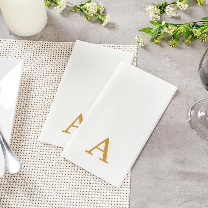 Luxenap 15.8 X 7.9 Inch Linen-Feel Guest Towels, 2000 Lettered Hand Towels