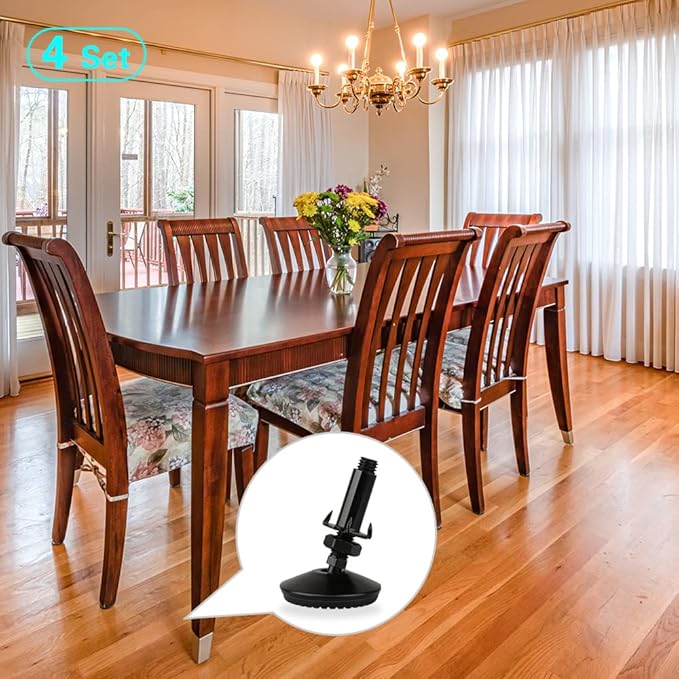4 Set M10 Swivel Adjustable Leveling Feet, Heavy Duty Height Adjuster Furniture