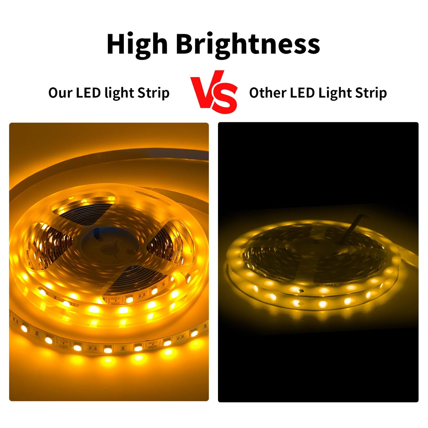 iNextStation 12V LED Strip Light Yellow, 16.4ft/5M SMD5050 LED Strip with Adapter & LED Switch, Flexible Cuttable LED Tape Light for Bedroom Kitchen Cabinet Bar Festival Home Indoor Decor