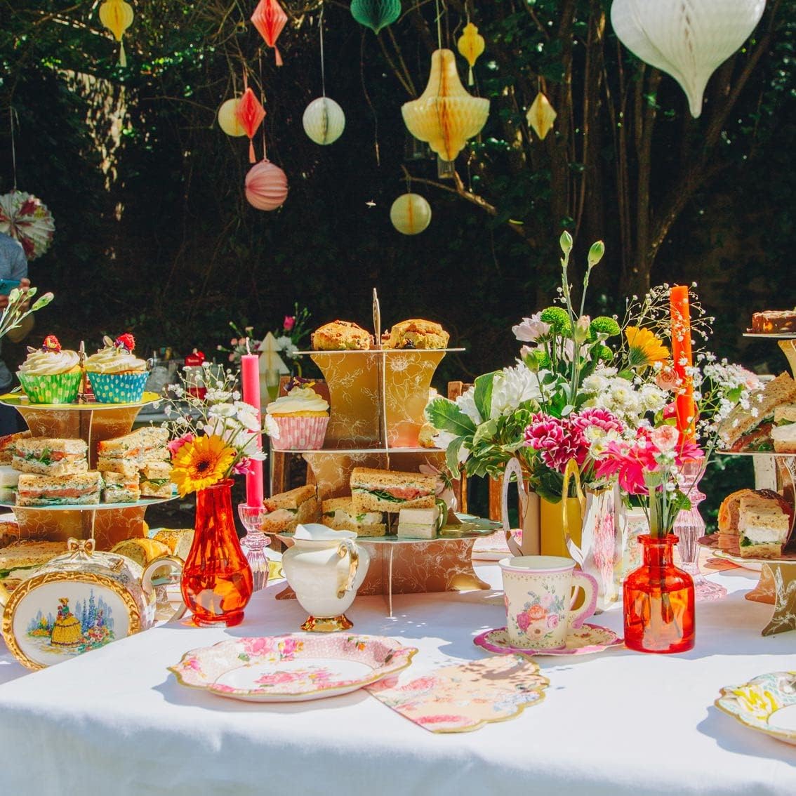 Talking Tables Pretty Floral, Paper Table Cover, Multi-Colour, 180 x 120cm
