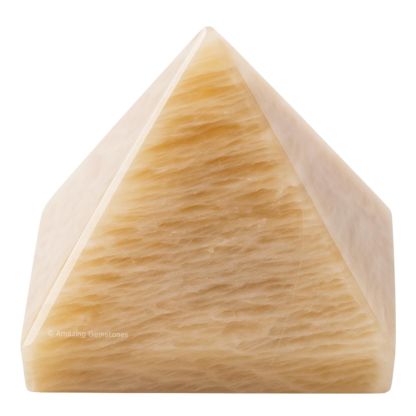 Amazing Gemstone Cream Moonstone Pyramid Crystal Healing Stones - 1.5" Great Pyramid Figurine of Natural Stone Pyramid for Meditation, Reiki, Chakra Balancing and Crystal Pyramids Grid