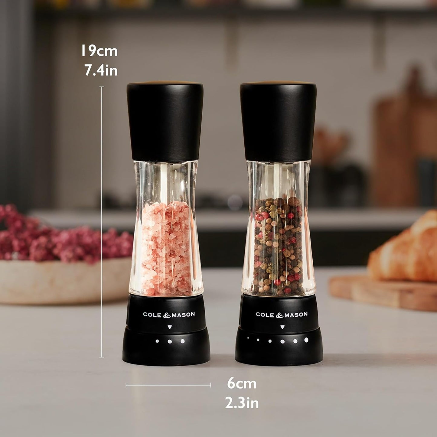 Cole & Mason Seasoning Mill Derwent 190mm Clr SS PM Matt Black