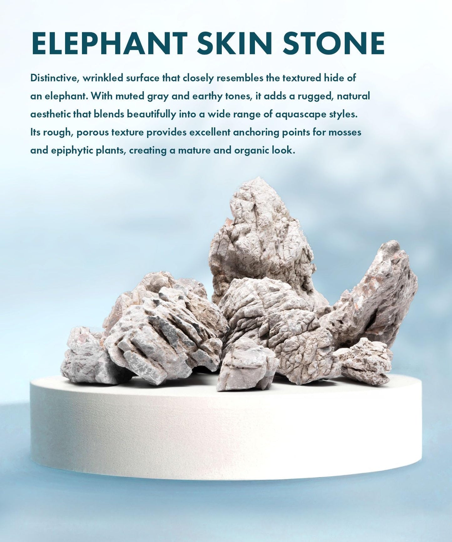 SubstrateSource Natural Aquarium Stones - Light Brown with Gray, Dimples & Craters, Decorative Aquascaping Rocks, Epiphytic Plants, Shrimp, Betta Fish Tank & Reptile Enclosure - Elephant Skin, 5 LB