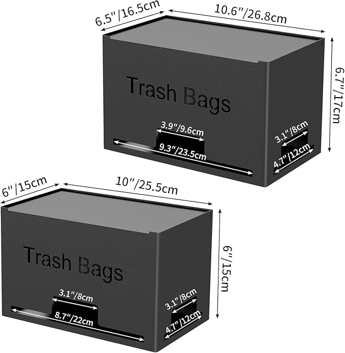 2-Pack Trash Bag Holder Dispenser, Stackable Garbage Bag Dispenser, Extra Large