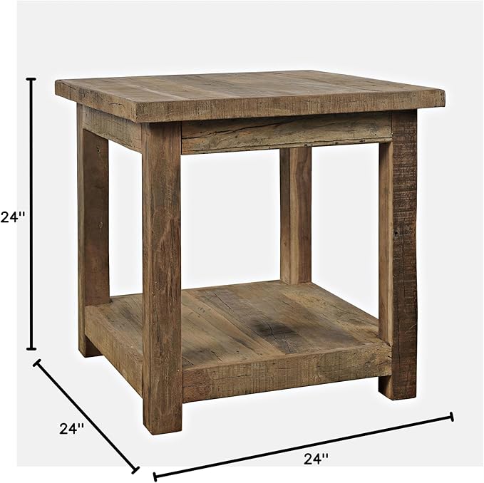 Jofran Reclamation Rustic Reclaimed Solid Wood Square End Table