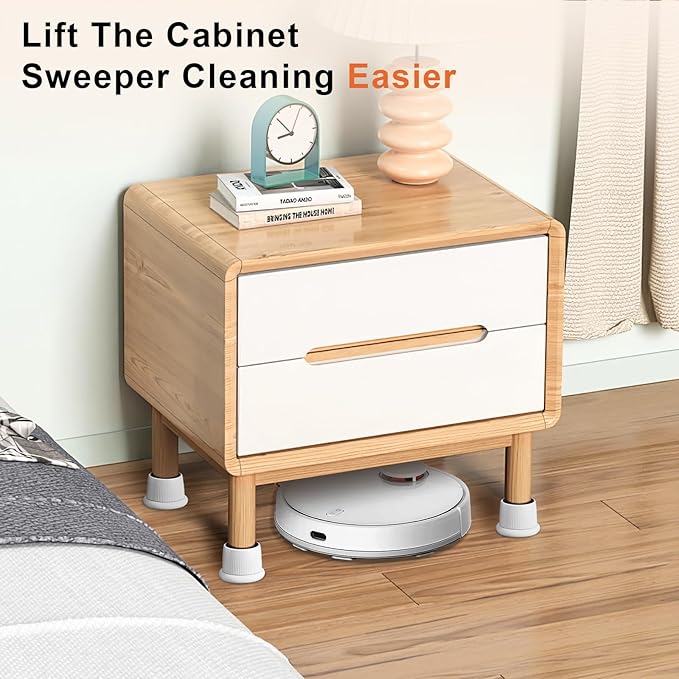 Adjustable Furniture Bed Risers, 1.6-2.6 inch Bed Risers Black, Durable Plastic