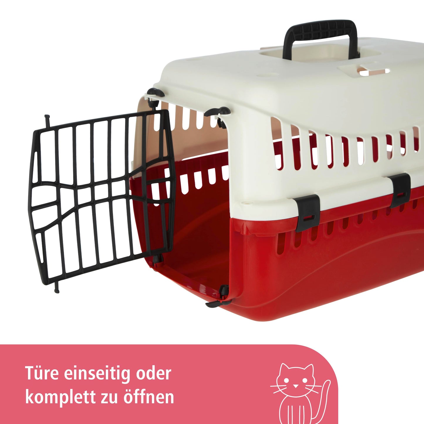 Kerbl Transport Box Expedion with Plastic Door, 45 x 30 x 30 cm, Creme/ Bordeaux