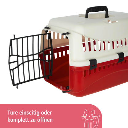 Kerbl Transport Box Expedion with Plastic Door, 45 x 30 x 30 cm, Creme/ Bordeaux