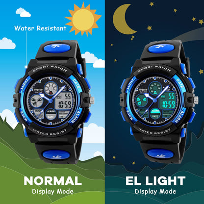 Urdesw Kids Digital Waterproof Watches for 6-15 Year Old Boys & Girls - Electronic Toys & Games - Birthday Presents & Gift