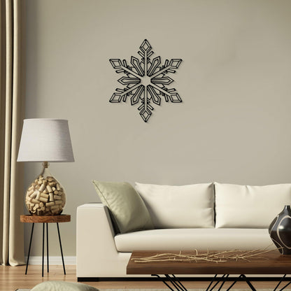 GlintHome Black Metal Wall Art - Minimalist 3D Textured Abstract Ice Flowers Sculptures Wall Art for Living Room Garden Bedroom Office Bathroom Home Decor