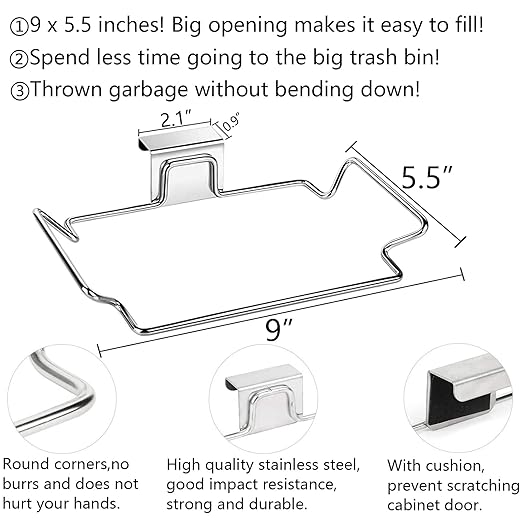 Large Stainless Steel Trash Bag Holder