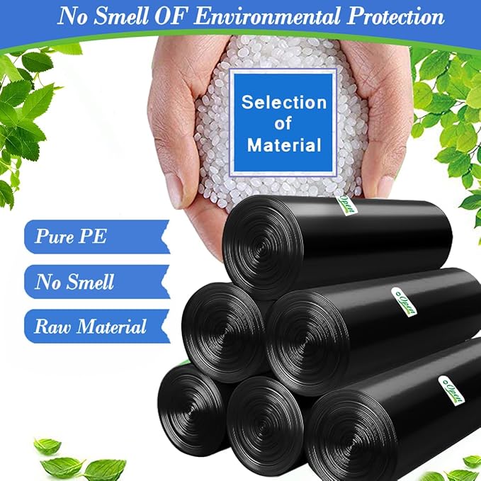 7 Gallon 70 pcs Black Trash Bags Strong Black Garbage Bags, Bathroom Trash Can