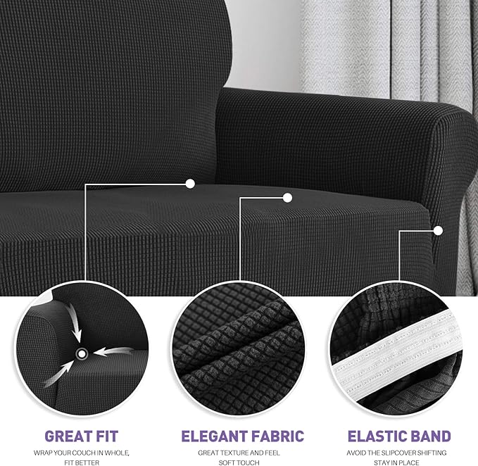 ZNSAYOTX Super Stretch Couch Cover Love Seat Sofa Covers