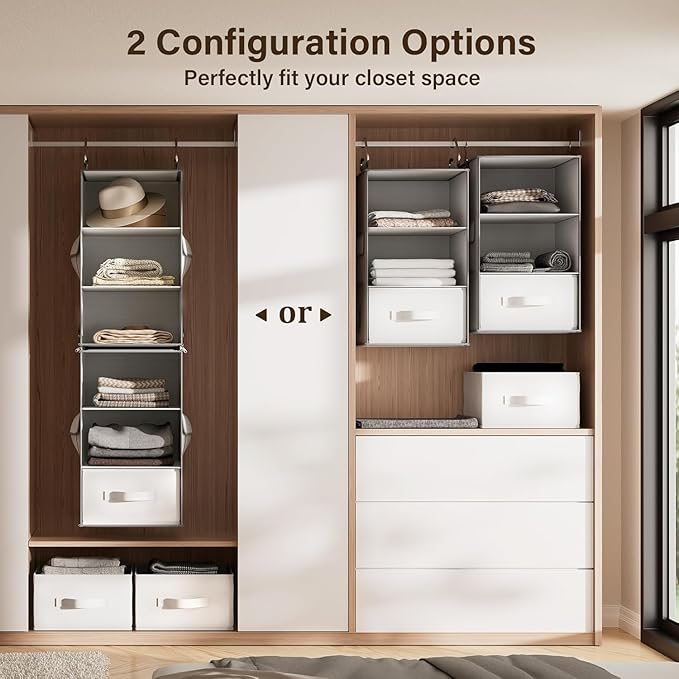Pipishell 6-Shelf Hanging Closet Organizer