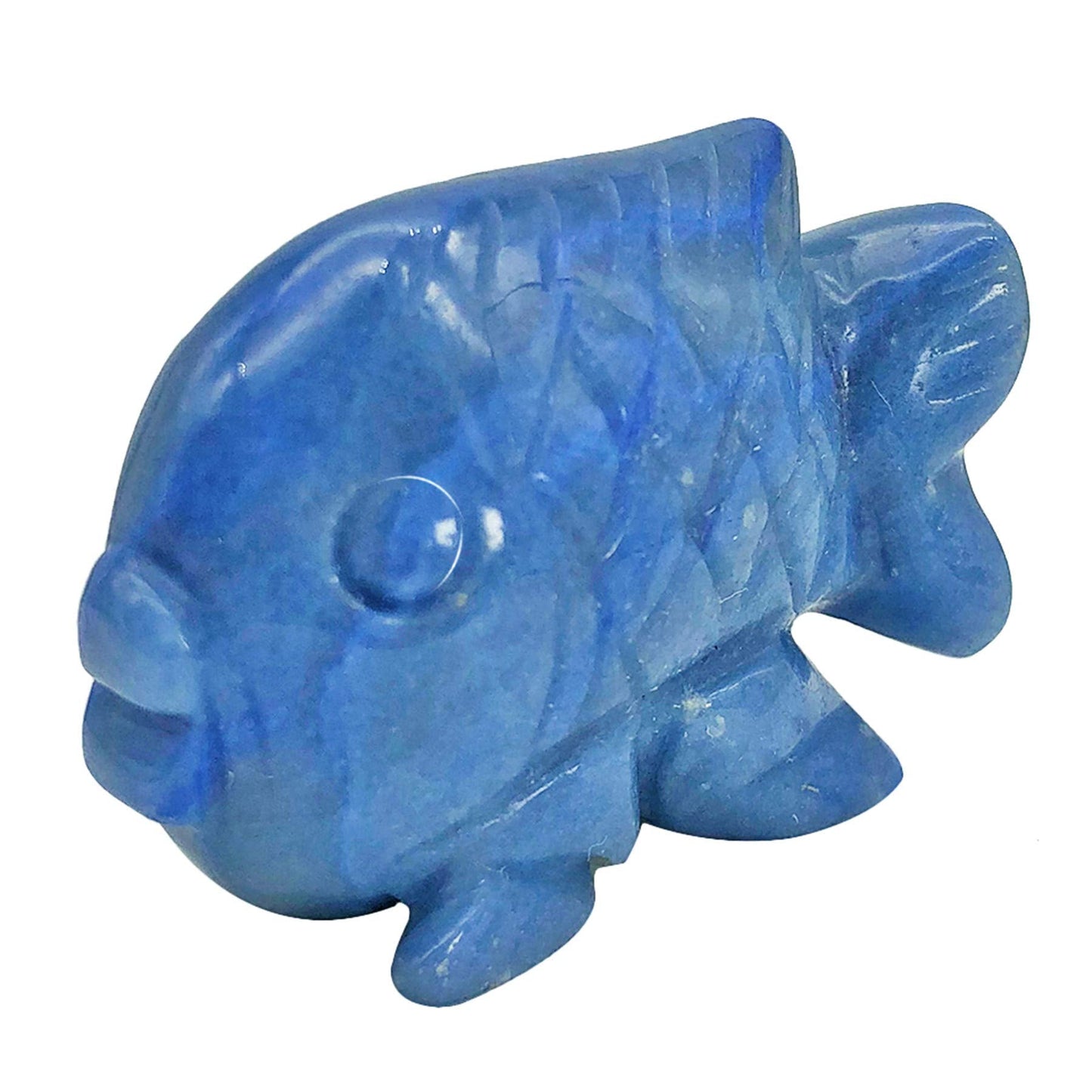 favoramulet 2 Inches Blue Aventurine Stone Dancing Fish Statue, Hand Carved Healing Crystal Figurine Decoration Sulpture, Fengshui Wealth and Luck