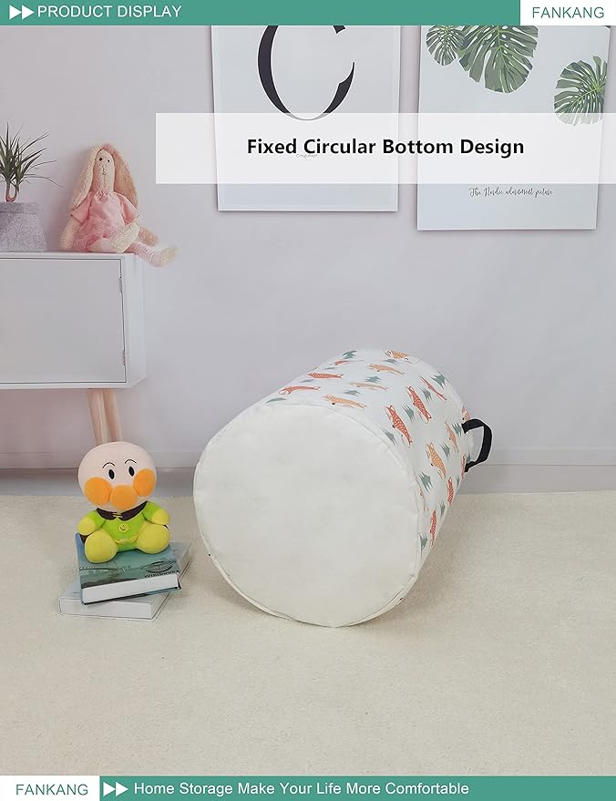 FANKANG Storage Basket, Nursery Hamper Canvas Laundry Basket Foldable