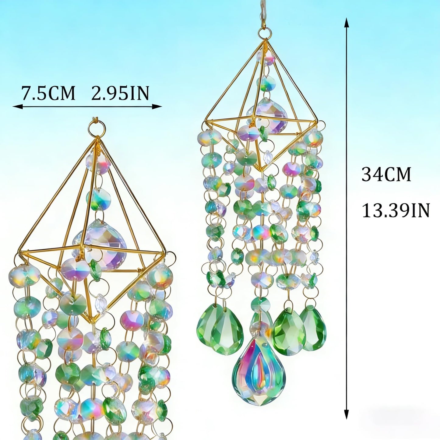 YummyCarrot Sun Catcher Crystals for Window Hanging, Rainbow Prism Sun Catcher with Crystal Prisms, Hanging Crystal Suncatchers Indoor Window Decor, Window Suncatcher Light Catcher