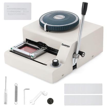 Huanyu PVC Card Embosser 68 Characters Manual Embossing Machine Credit ID VIP Code Gift Card Printer Letterpress Stamping Print Machine