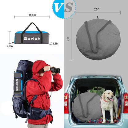 Gorich Beach Tent for 4 People + Beach Tent Poles for Replacement (4 People, Dark Shelter)