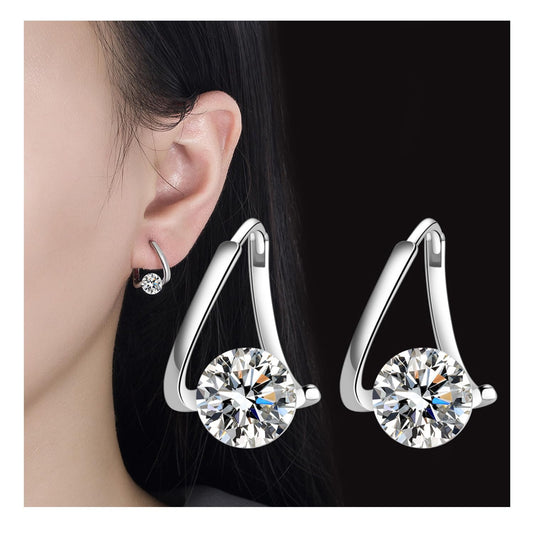 Halolux Lymphvity Germanium Earrings - Dainty CZ Zircon Acupressure Earrings for Lymphatic Drainage Gifts (Silver)