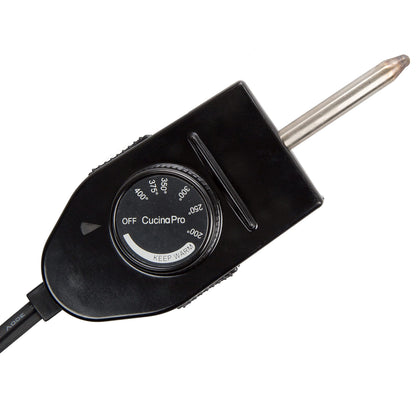 XL Electric 16" Skillet By CucinaPro- 18/10 Stainless Steel Frying Pan with Tempered Glass Lid and Handle, Round with Adjustable Temperature Control Probe, Portable, Includes Recipe Guide, Great Gift