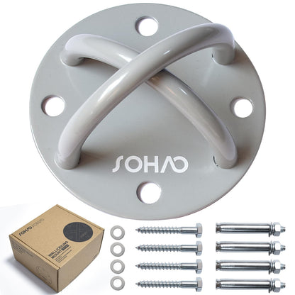 SOHAO Wall Anchor Mount for Suspension Straps, Aerial Yoga Swing & Hammock, Gymnastic Rings, Battle Ropes, Resistance Band, 750 lbs Ceiling Bracket Mount