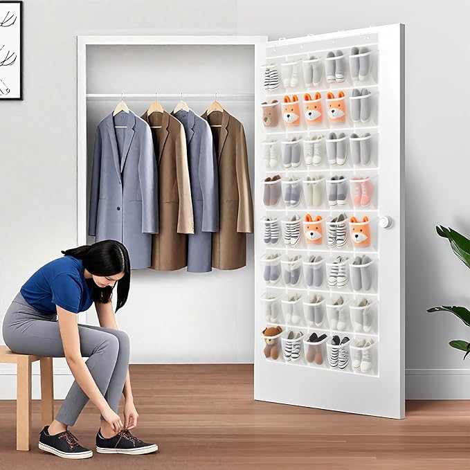 40-Pocket Over the Door Shoe Organizer
