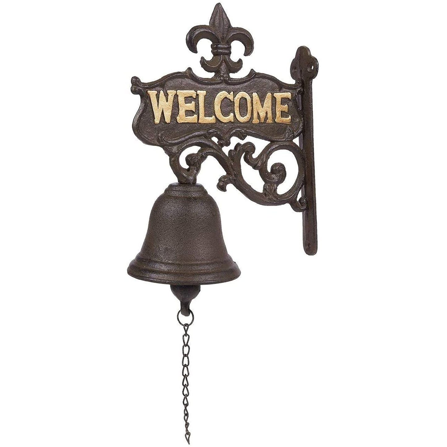 Juvale Dinner Bell Outdoor - 6.7 x 8.9 x 0.8 in, Black Cast Iron, Antique Style - Outdoor Welcome Bell for Front Porch & Wall Decor