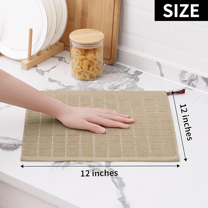 Homaxy 100% Cotton Terry Kitchen Dish Cloths, Ultra Soft and Absorbent Dish