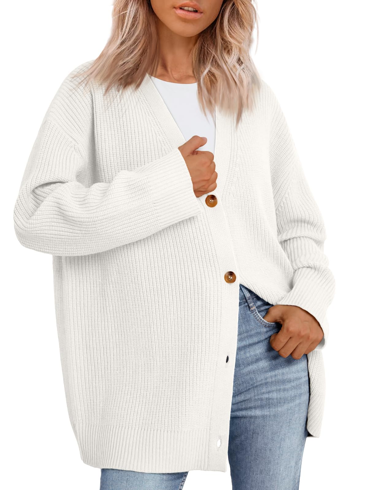 LILLUSORY Women Oversized Cardigan Sweater 2025 Fall Outfits Cloth Fashion V Neck Knit Button Front Casual Trendy Tops