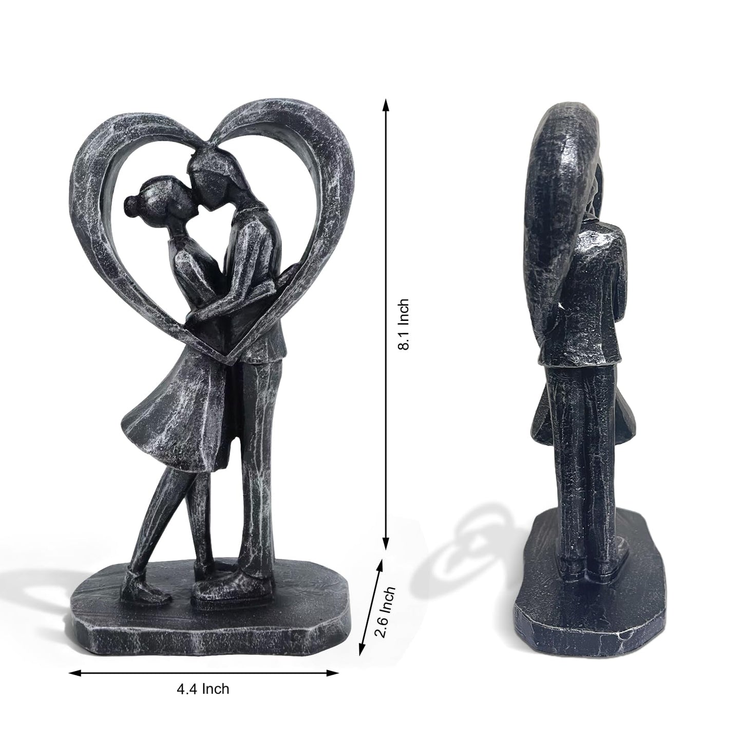 GZVDYG Room Decor Love Figurines, Black Home Décor Accents, Aesthetic Statue Knick Knacks for Bedroom, Living Room, Desk, Coffee Table, Bookshelf, Wedding Anniversary Engagement Gifts for Couples