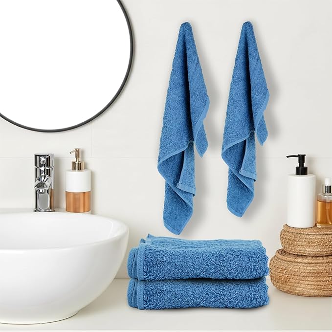 24 Pack Navy Blue Hand Towel 100% Cotton Spa Towel – 16x26 inches Highly