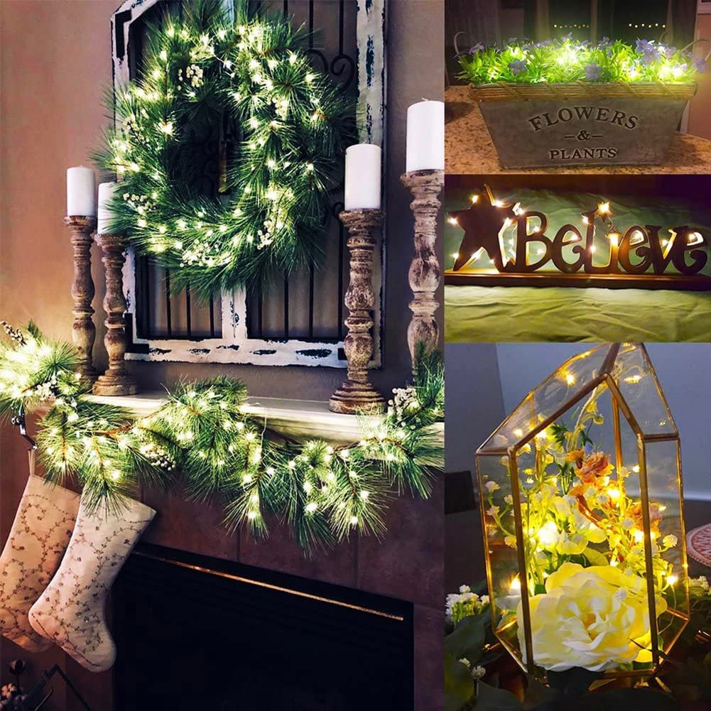 Rivokeer 12 Pack Fairy Lights Battery Operated String Lights，7FT 20LED Waterproof Silver Wire Christmas Lights Outdoor,Firefly Mini Lights for Bedroom Party Birthday Wedding Indoor Decorations.