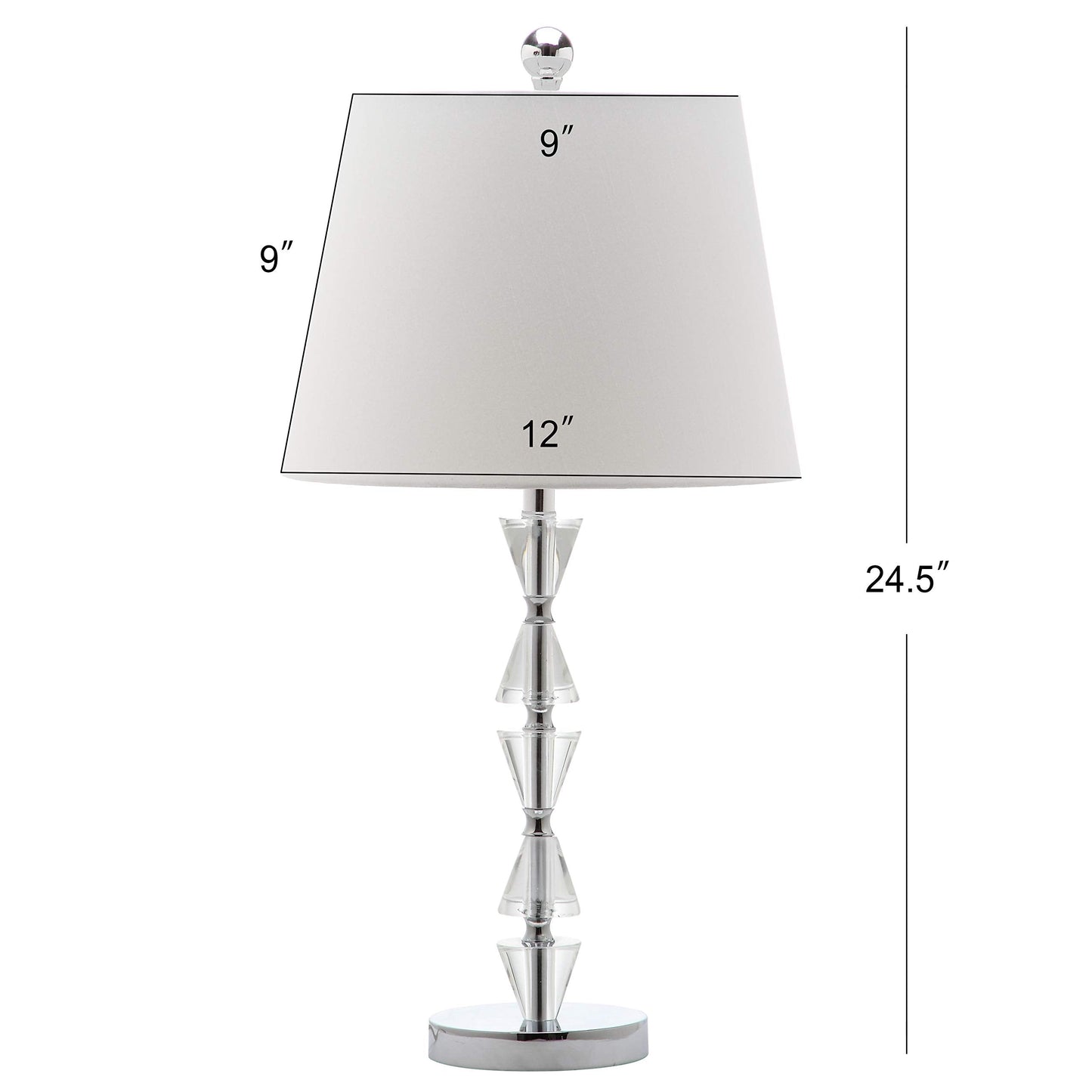 SAFAVIEH Lighting Collection Deco Prisms Modern Glam Crystal 21-inch Bedroom Living Room Home Office Desk Nightstand Table Lamp Set of 2 (LED Bulbs Included)