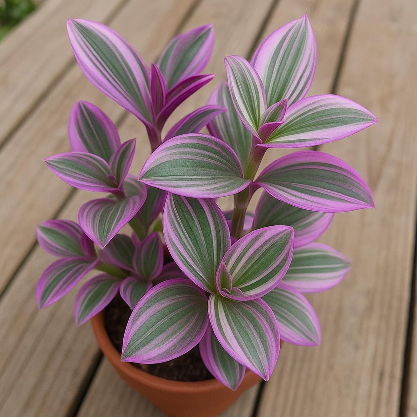 Nanouk Wandering Jew in 2 Inch Starter Pot - Variegated Wandering Jew, Pink and Green, Tiny Mini Pixie Plant