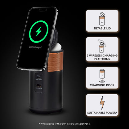Duracell M150 Portable Charging Hub – 150W Charger for Laptops & Tablets, Wireless Charging for Cell Phones & Earbuds – Light & Compact Power Bank Station w/ USB-C & USB-A Ports, Charging Dock