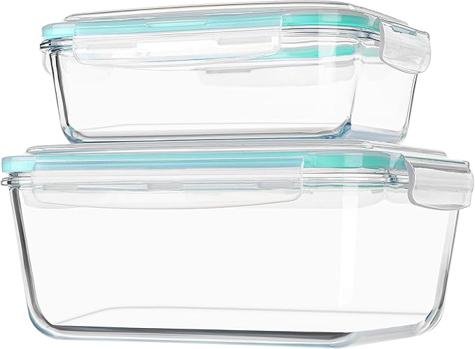 Vtopmart 122oz+50oz Large Glass Food Storage Containers