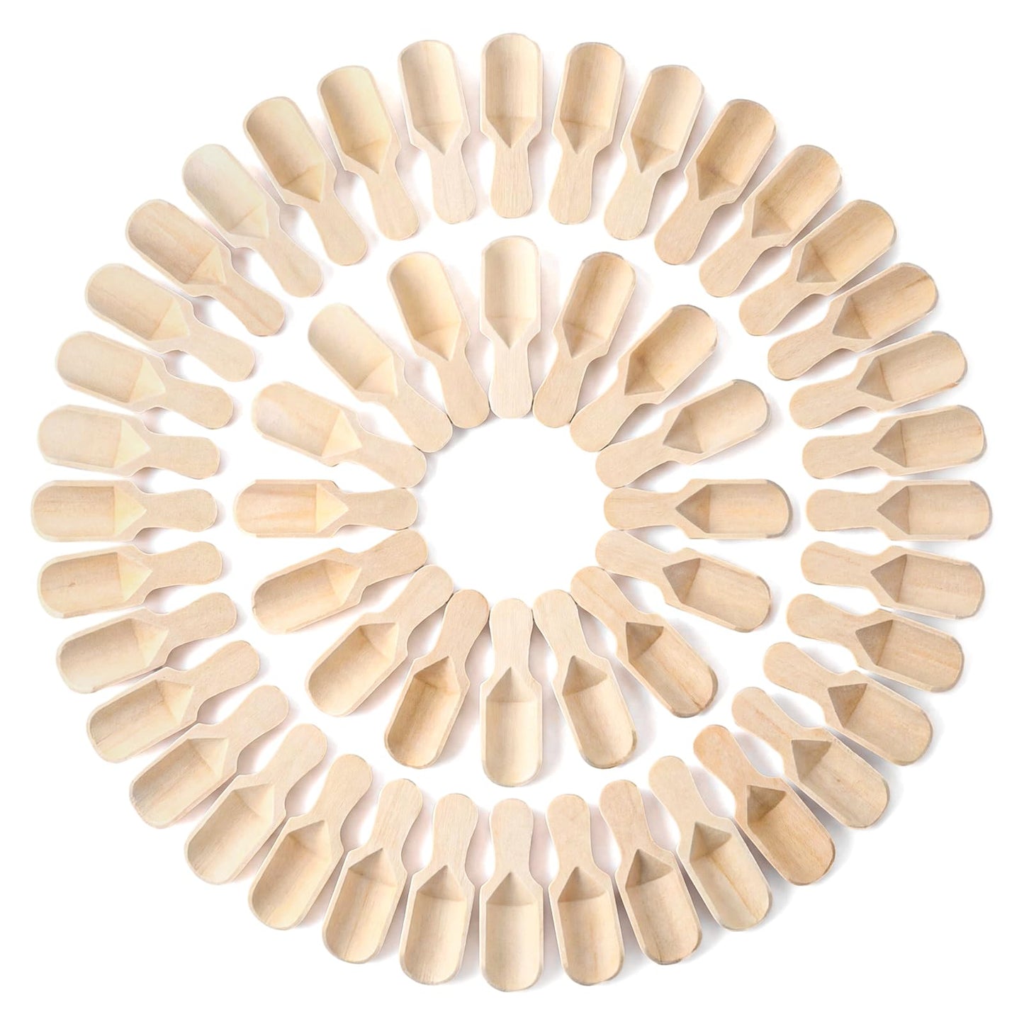 Yiyiring 64 Pcs Mini Wooden Scoop Bulk, 3 Inch Small Wooden Spoon, Mini Bath Salt Scoops Disposable Small Spice Spoons for Jars Sugar Scrubs Spices Bath Salts Tea Coffee Cooking