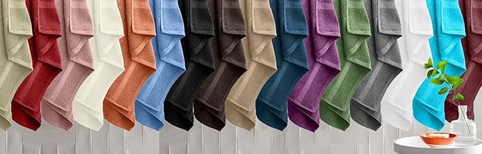 DAN RIVER Bath Towels Set of 4, 27 x 54 Inches, 100% Cotton, Larger & Lighter
