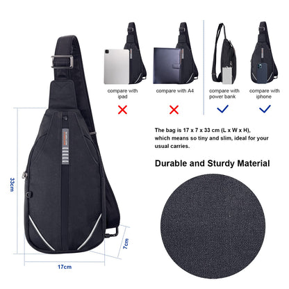 Waterfly Anti-Theft Backpack Crossbody Sling Bag Small Multipurpose Daypack for Men Women