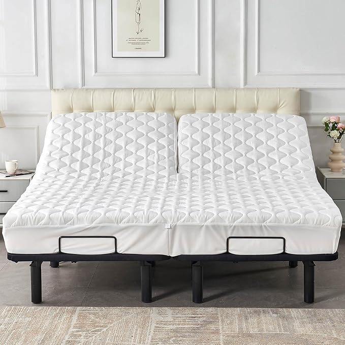 Quilted Waterproof Split Top California King Mattress Protector Pad