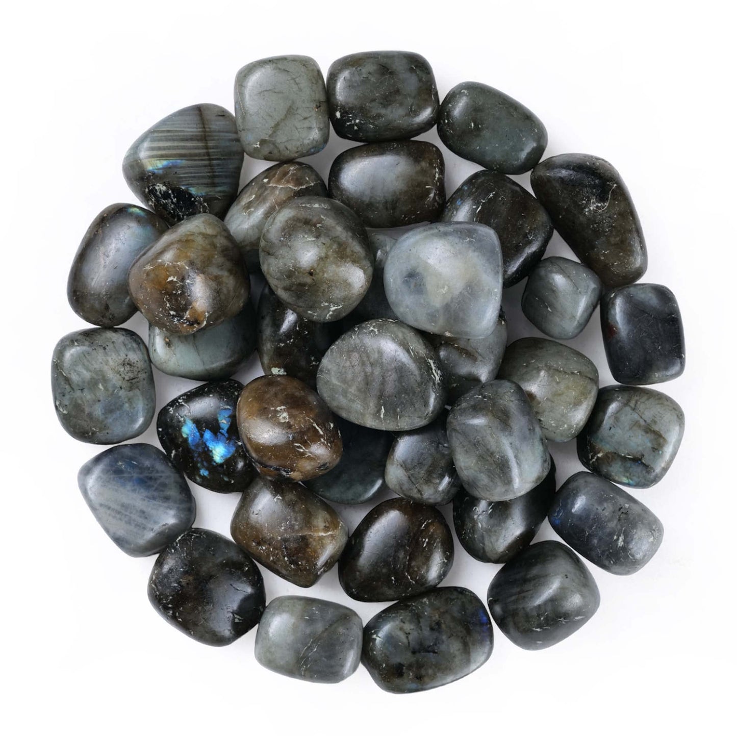 Labradorite Gem Stones - Polished Stones - Tumbled Stones and Crystals Bulk - Stones for Planters - Meditation Accessories - Rocks for Tumbling - Decorative Rocks - Spiritual Gifts