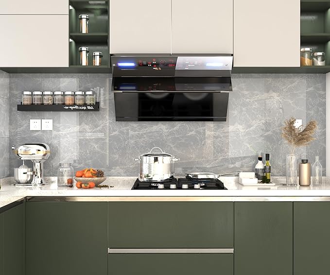 Marble Contact Paper 15.7" x 393" Grey Wallpaper Marble Peel and Stick Wallpaper