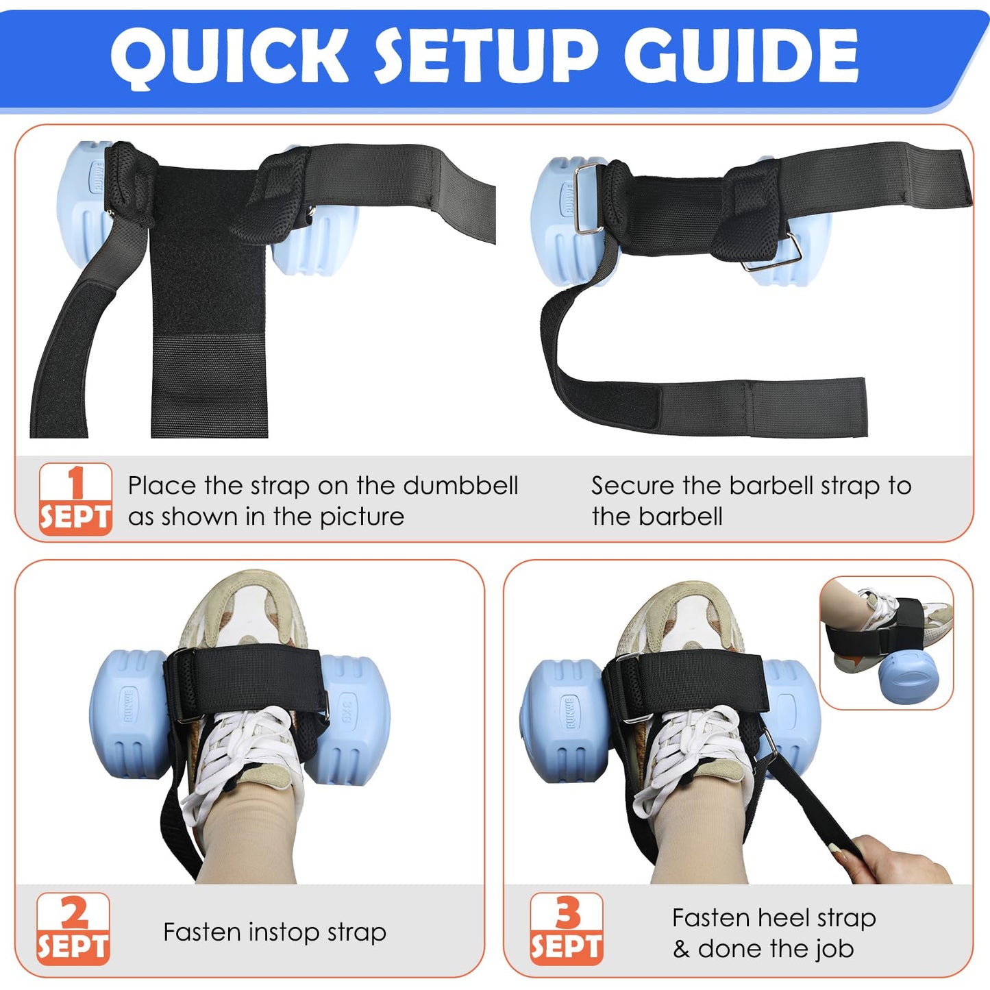 1Pcs Dumbbell Foot Attachment, Adjustable Thickening Monkey Feet Dumbbell Attachment Straps Tibialis Trainer and Heel, Padded Ankle Weight Strap for Leg Workouts Extensions – Hip Flexors, Shin Splints