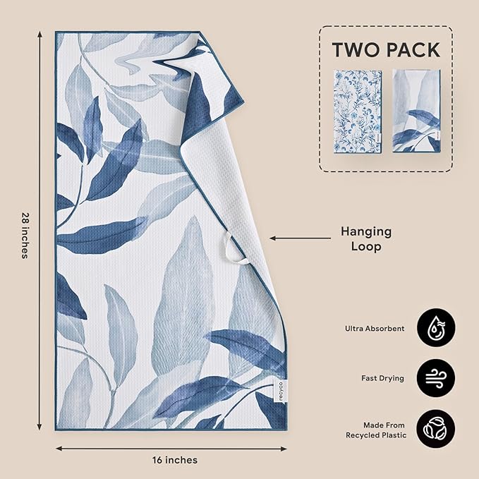 RECYCO Waffle Kitchen Towel Set of 2